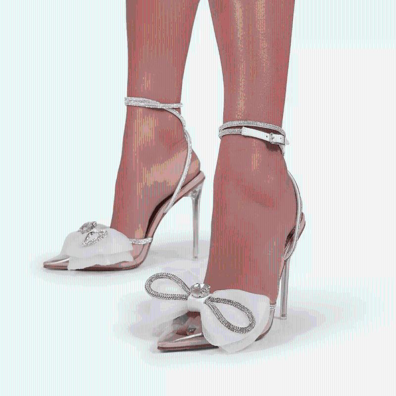 New Transparent PVC High Heel Sandals Bow Rhinestone Crystal Heel High Women's Single Shoes, Clear
New Transparent PVC High Heel Sandals Bow Rhinestone Crystal Heel High Women's Single Shoes, Clear