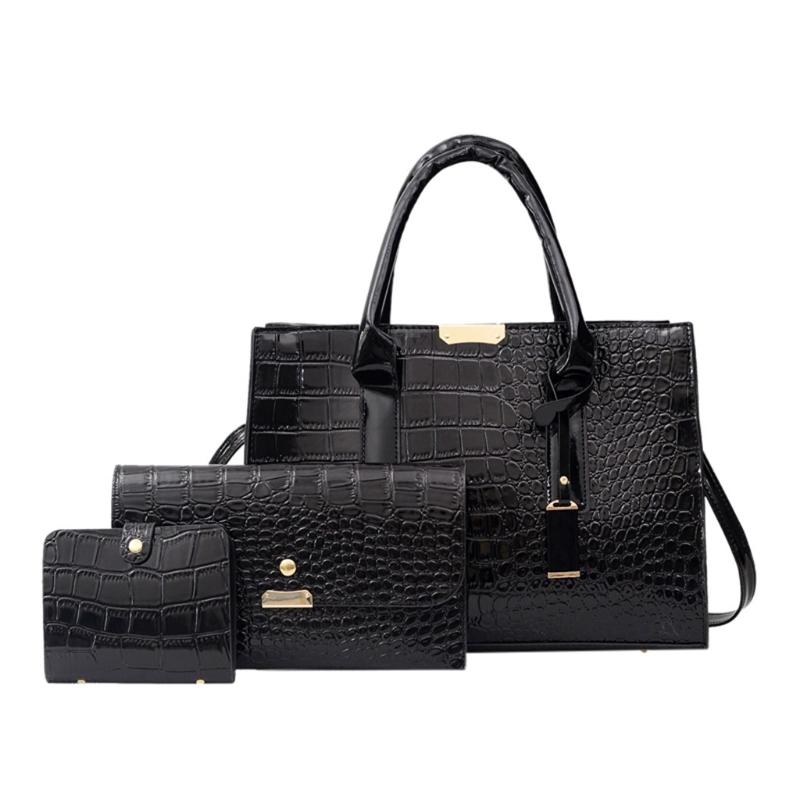 Fashion Women's Outdoor Solid Color Three-piece Leather Handbag Clutch Wallet Stone Pattern Solid Color Clutch Purse 2021 New, Black
Fashion Women's Outdoor Solid Color Three-piece Leather Handbag Clutch Wallet Stone Pattern Solid Color Clutch Purse 2021 New, Black