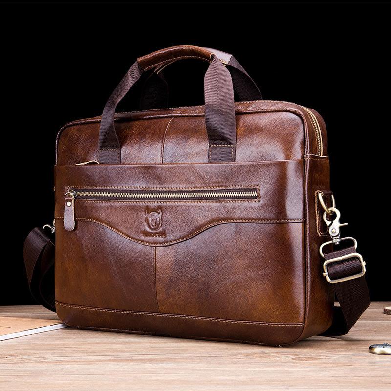 TopFight Men's Leather One-shoulder Messenger Top Layer Leather Multifunctional Briefcase Office Business Tote for Document, Brown
TopFight Men's Leather One-shoulder Messenger Top Layer Leather Multifunctional Briefcase Office Business Tote for Document, Brown
