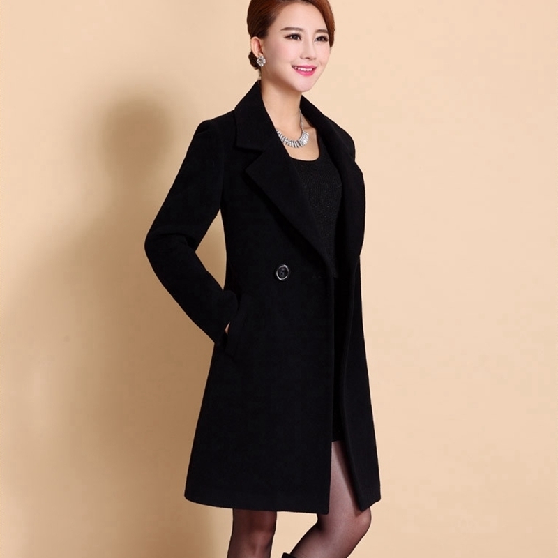 XUXI Female Fashion Women Woolen Coats High Elegant Long Slim Winter Jacket Royal Coats Wool Coat Jackets Plus Size 4XL FZ237 201103