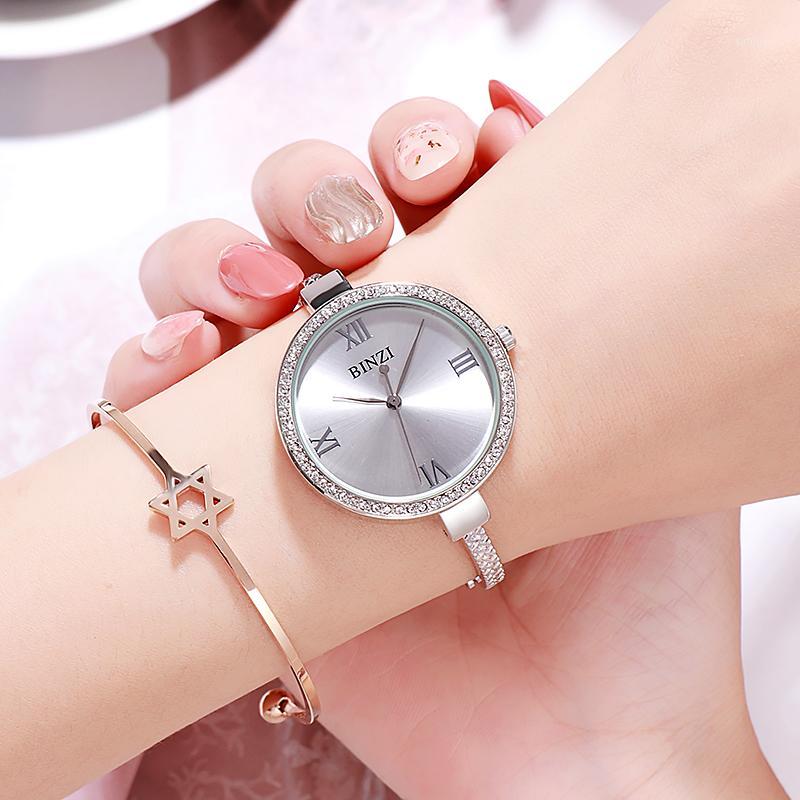Wristwatches Ladies Watch Luxury Women 2021 Fashion Quartz Bracelet Waterproof Brand Relogio Feminino1, Sliver white