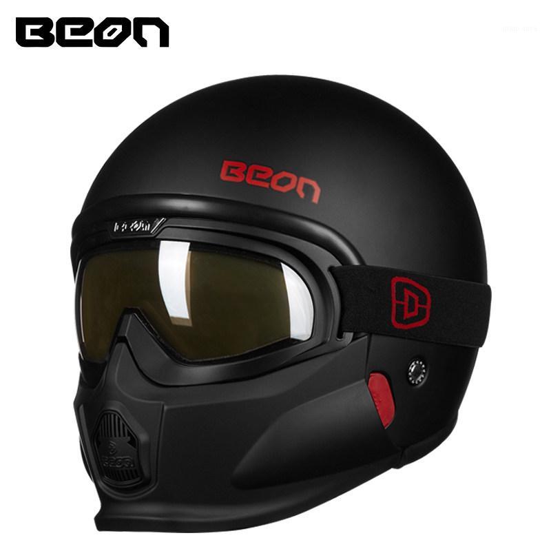 BEON B-703 vintage modular motorcycle helmet men women /4 open face helmets Moto Casque Casco with chin google Assemable1, Matte black
BEON B-703 vintage modular motorcycle helmet men women /4 open face helmets Moto Casque Casco with chin google Assemable1, Matte black