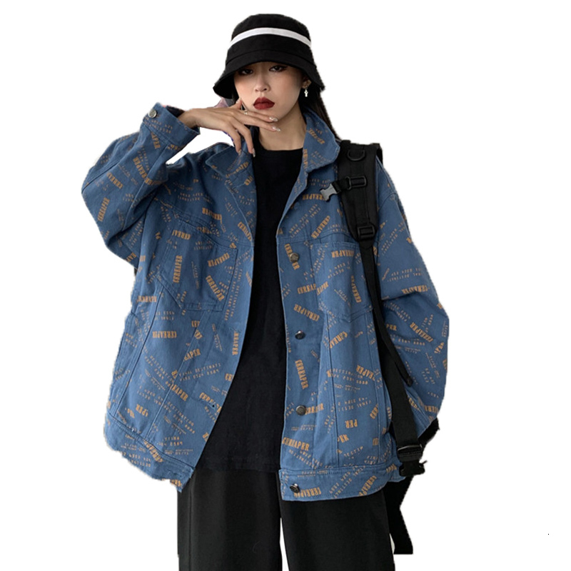 2021 New Spring Fall Fashion Coat Denim Female Size Large Print Jeans Jacket Outerwear Tools LDWW, Blue
2021 New Spring Fall Fashion Coat Denim Female Size Large Print Jeans Jacket Outerwear Tools LDWW, Blue