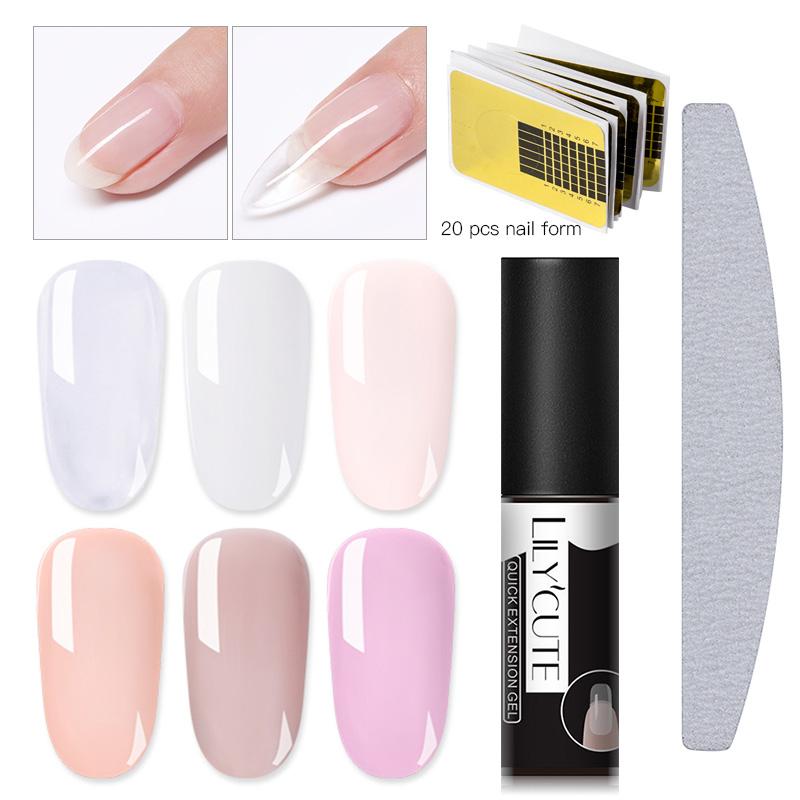LILYCUTE 5ml Quick Extension Gel Poly UV Gel Clear White Jelly Soak Off UV Building Nail Nail Extension Finger Forms, 1 clip
LILYCUTE 5ml Quick Extension Gel Poly UV Gel Clear White Jelly Soak Off UV Building Nail Nail Extension Finger Forms, 1 clip