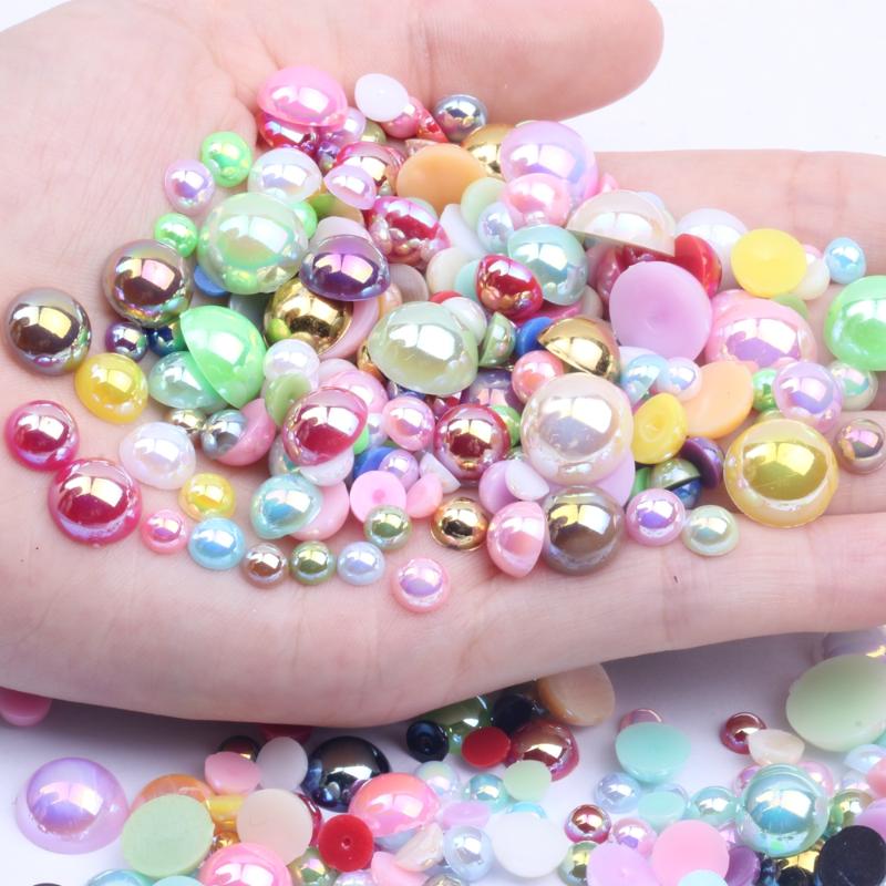 Half Round Pearls 5-12mm Mix Size Many AB Colors Imitation Loose Flatback Resin Pearls For Jewelry Nail Art Tip DIY Decoration
Half Round Pearls 5-12mm Mix Size Many AB Colors Imitation Loose Flatback Resin Pearls For Jewelry Nail Art Tip DIY Decoration