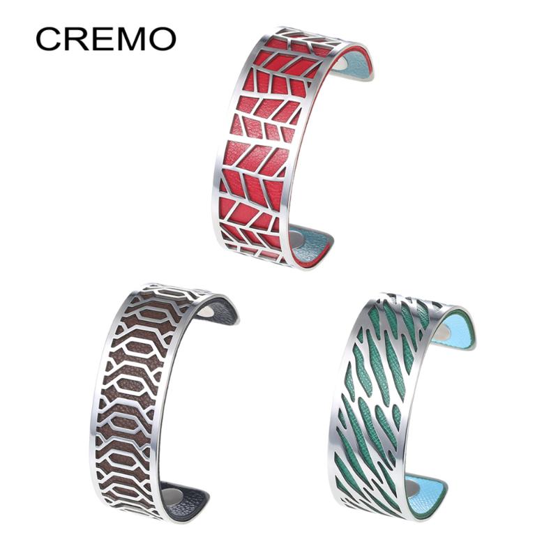 Cremo Women Arm Stainless Steel Bracelets Bijoux Femme Manchette Reversible Leather Pulseiras Jewelry
Cremo Women Arm Stainless Steel Bracelets Bijoux Femme Manchette Reversible Leather Pulseiras Jewelry