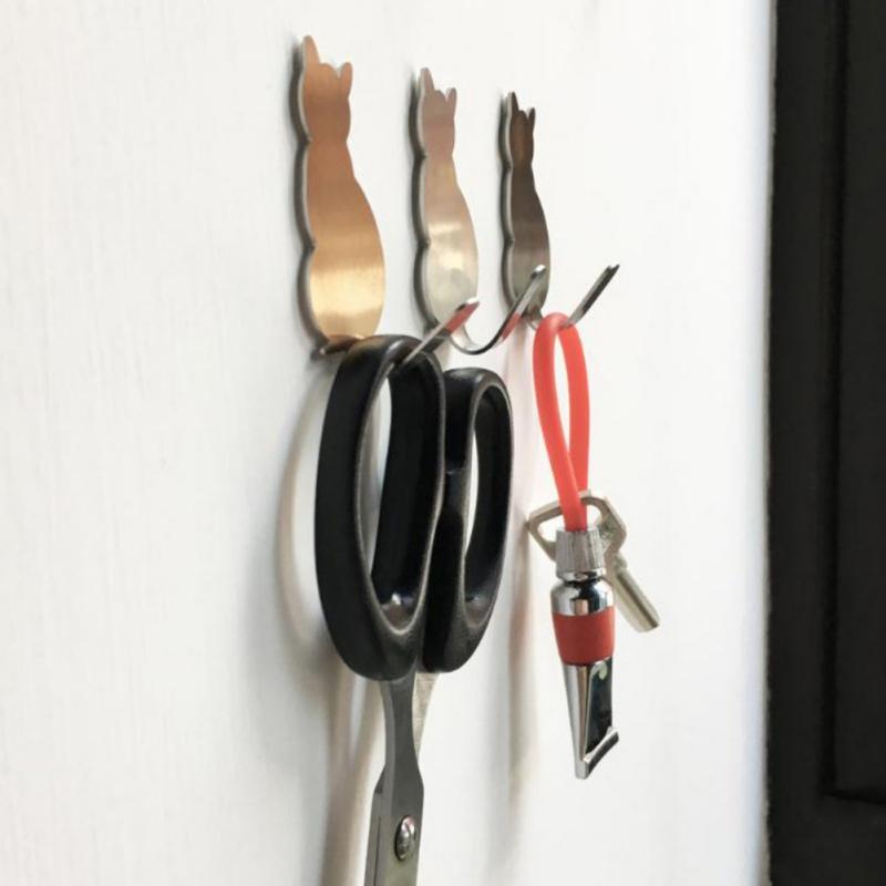 2 Pcs/Lot Cat-Shaped Wall Mount Key Holder Decorative Stainless Steel Hanger Keys Hanger Wall Hooks Strong Adhesive
2 Pcs/Lot Cat-Shaped Wall Mount Key Holder Decorative Stainless Steel Hanger Keys Hanger Wall Hooks Strong Adhesive