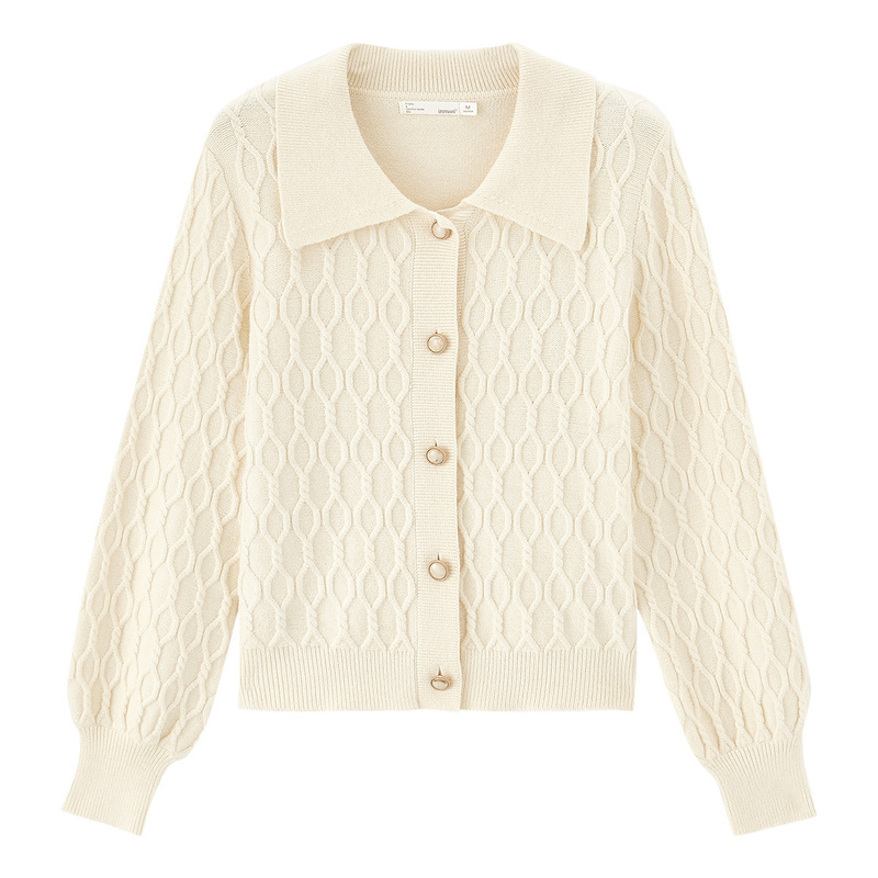 INMAN Winter Arrivals Long Sleeve Cardigan Versatile Jacquard Knit Puure Color Women's Sweater 201223