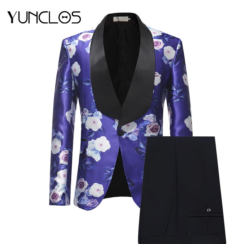 YUNCLOS Wedding Men' Suits 2 Pieces Shawl Collar Floral Printed Suits Male Tuxedo Single Breast Luxury Wedding Party Men Dress, Blue
YUNCLOS Wedding Men' Suits 2 Pieces Shawl Collar Floral Printed Suits Male Tuxedo Single Breast Luxury Wedding Party Men Dress, Blue