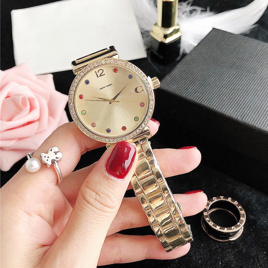 Fashion Brand Women girls Colorful Crystal style dial metal steel band Quartz wrist Watch CO10, Rose gold
Fashion Brand Women girls Colorful Crystal style dial metal steel band Quartz wrist Watch CO10, Rose gold