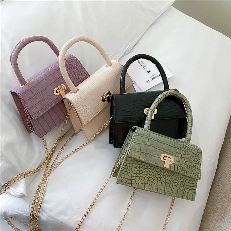 The New Korean Version of The Spring Chain Small Square Bag Lock Crocodile-pattern Cross-body Bag, As picture
The New Korean Version of The Spring Chain Small Square Bag Lock Crocodile-pattern Cross-body Bag, As picture