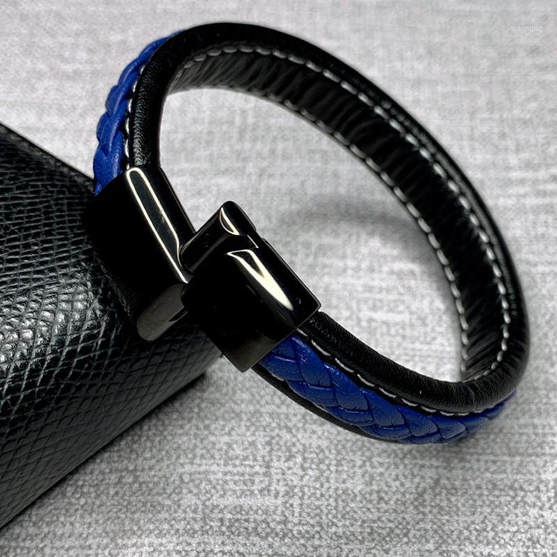 Braided Black Blue Leather Bracelet Men Fashion Stainless Steel Magnetic Buckle Male Wrist Band Charm Bracelets Bangles Gifts1
Braided Black Blue Leather Bracelet Men Fashion Stainless Steel Magnetic Buckle Male Wrist Band Charm Bracelets Bangles Gifts1