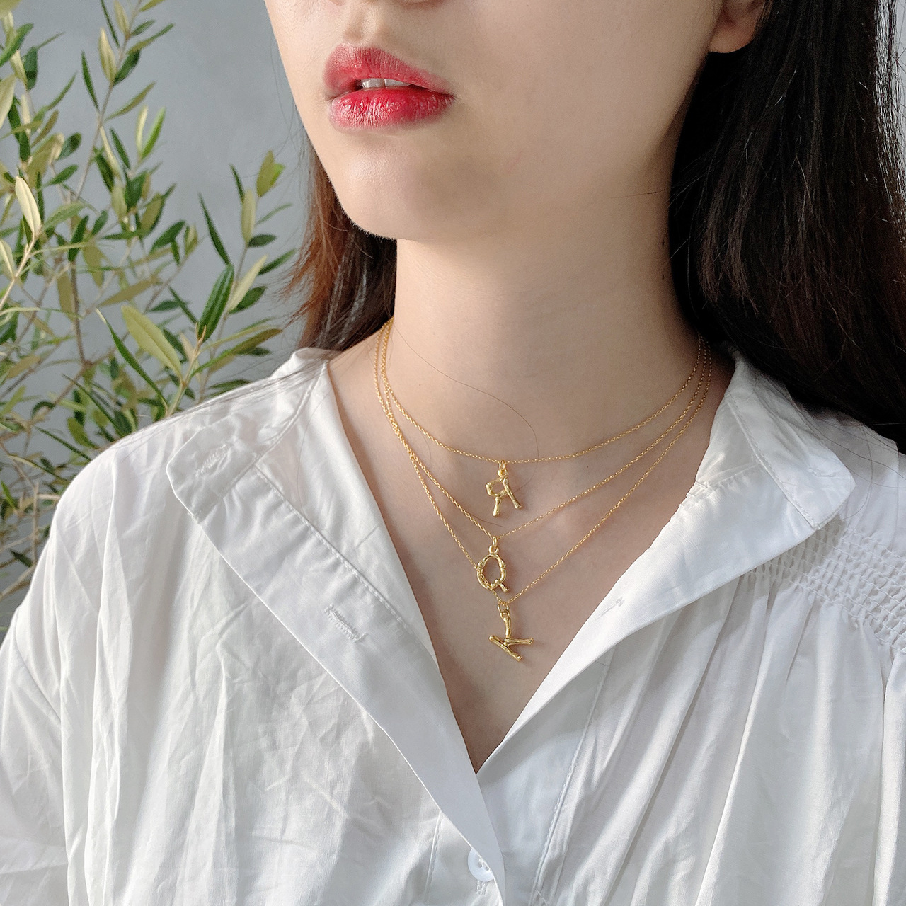 New designs 925 sterling silver pendant necklaces handmade jewelry 26 alphabets letters pendants designer necklaces in gold plating