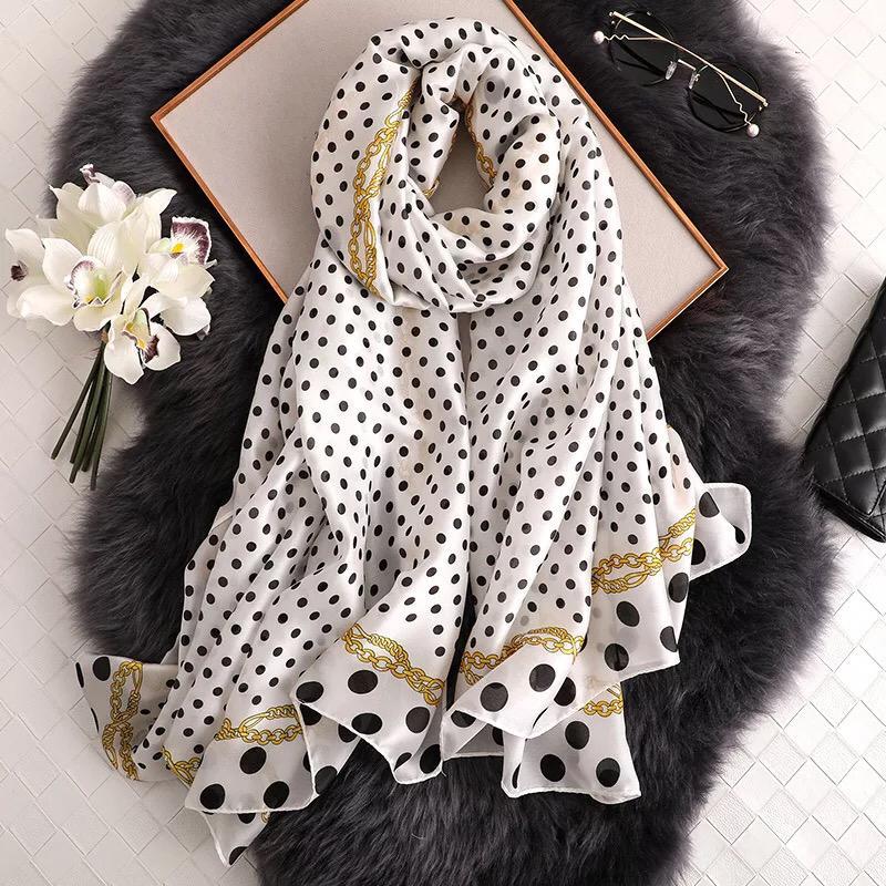 Scarves Yulaili Ladies Bohemian Style White Black Dot Women Summer Silk Scarf Shawl Beach Top Dress Wraps Accessories
Scarves Yulaili Ladies Bohemian Style White Black Dot Women Summer Silk Scarf Shawl Beach Top Dress Wraps Accessories