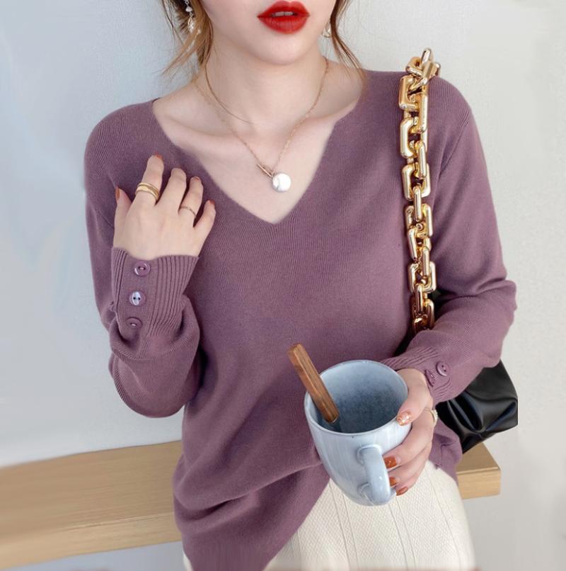Autumn Winter Fashion Women Sexy V-neck candy color Sweater Outerwear Pullovers Knit Cashmere Sweater Women's Clothe, Black
Autumn Winter Fashion Women Sexy V-neck candy color Sweater Outerwear Pullovers Knit Cashmere Sweater Women's Clothe, Black