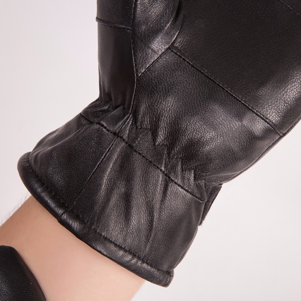 MPPM Men sheepskin gloves genuine leather glove for men winter Outdoor warm fur thickening thermal patchwork gloves T200111