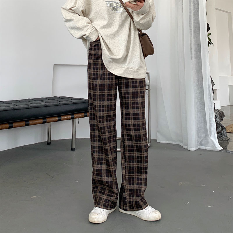 2021 New 2 colors Korean plaid style straight-line female elastic waistline women's long trousers (x1600) JULT, Dark blue
2021 New 2 colors Korean plaid style straight-line female elastic waistline women's long trousers (x1600) JULT, Dark blue