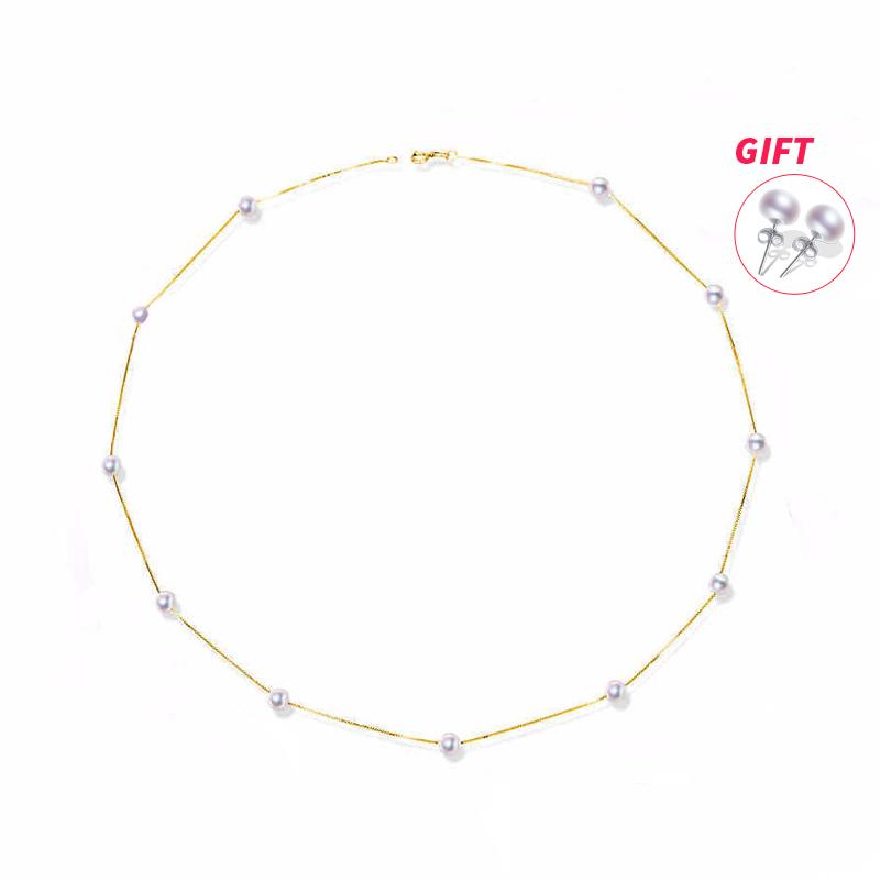Chains XF800 18K Yellow Gold Natural Freshwater Pearl Necklace Fine Jewelry Wedding Gift Bridal XFX233
Chains XF800 18K Yellow Gold Natural Freshwater Pearl Necklace Fine Jewelry Wedding Gift Bridal XFX233