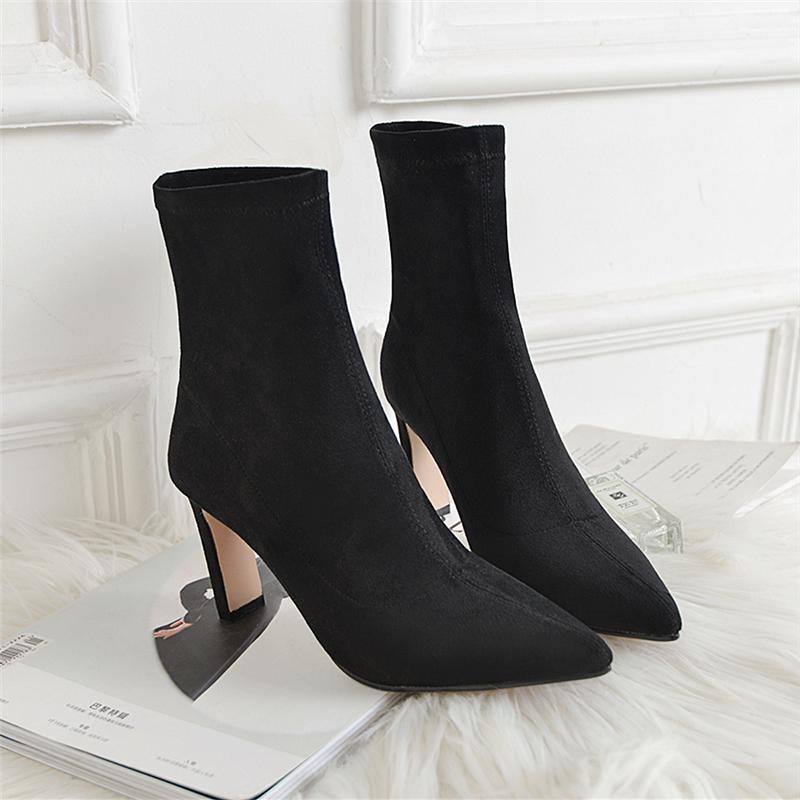 women new fashion genuine leather Ankle Elastic Sock Boots High Heels Stretch Women Autumn Sexy Booties Pointed Toe, Black
women new fashion genuine leather Ankle Elastic Sock Boots High Heels Stretch Women Autumn Sexy Booties Pointed Toe, Black