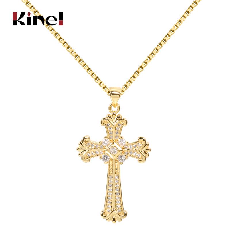Chains Kinel Fashion Pendant Retro Jewelry Exquisite Cross Shape Copper Inlaid Zircon Party Decoration Chain Length 58CM Wholesale
Chains Kinel Fashion Pendant Retro Jewelry Exquisite Cross Shape Copper Inlaid Zircon Party Decoration Chain Length 58CM Wholesale