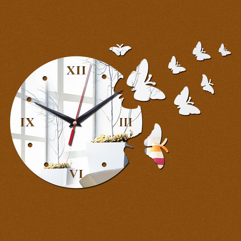 Hot sale fashion design wall clocks diy wall watches mirror acrylic material clocks Quartz diy