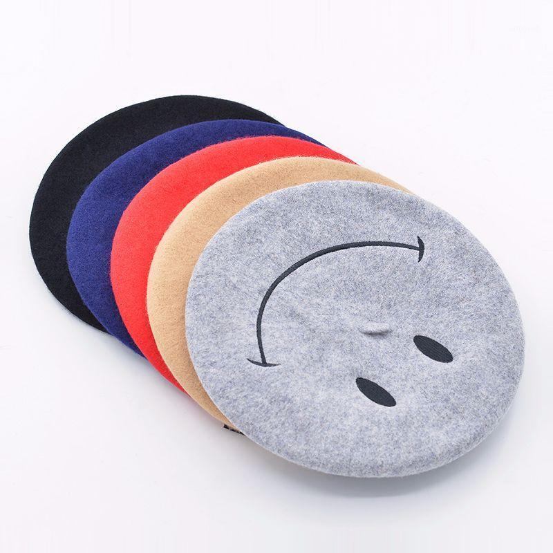 autumn and winter new smiling face embroidered wool beret painter hat lady fashion warm bud hat girls beret women french1, Grey
autumn and winter new smiling face embroidered wool beret painter hat lady fashion warm bud hat girls beret women french1, Grey