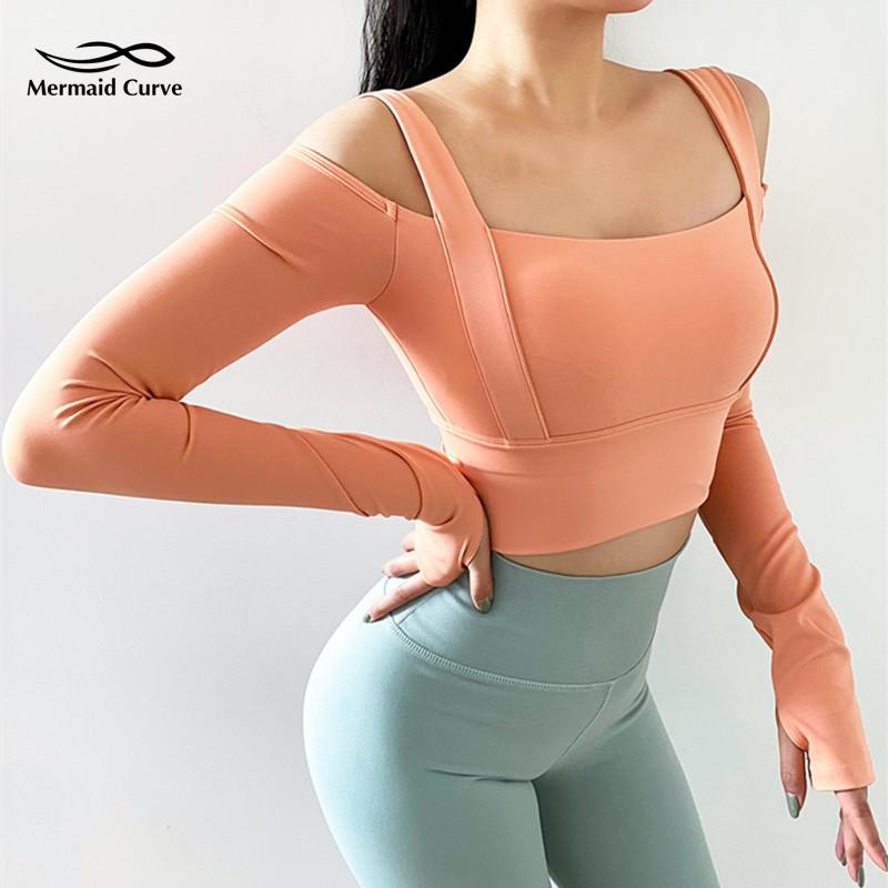 2021 Spring New Dew Shoulder Yoga Shirts With Chest Pad Women Sexy U Collar Tight Quick-Drying Running Long Sleeve Crop Top, Black
2021 Spring New Dew Shoulder Yoga Shirts With Chest Pad Women Sexy U Collar Tight Quick-Drying Running Long Sleeve Crop Top, Black