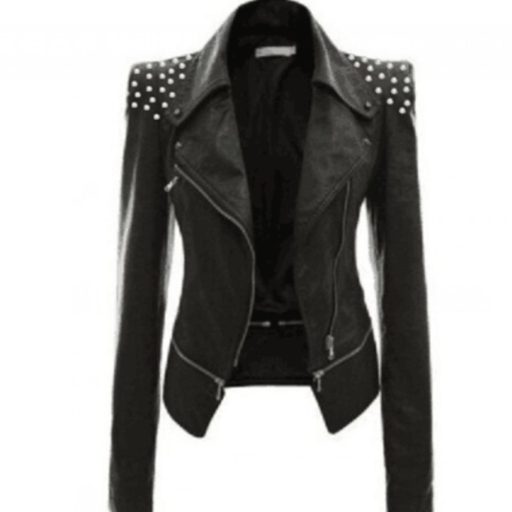 Autumn Women faux Leather Jacket Gothic Black moto jacket Zippers Long sleeve Goth Female PU Faux Leather Jackets 201226