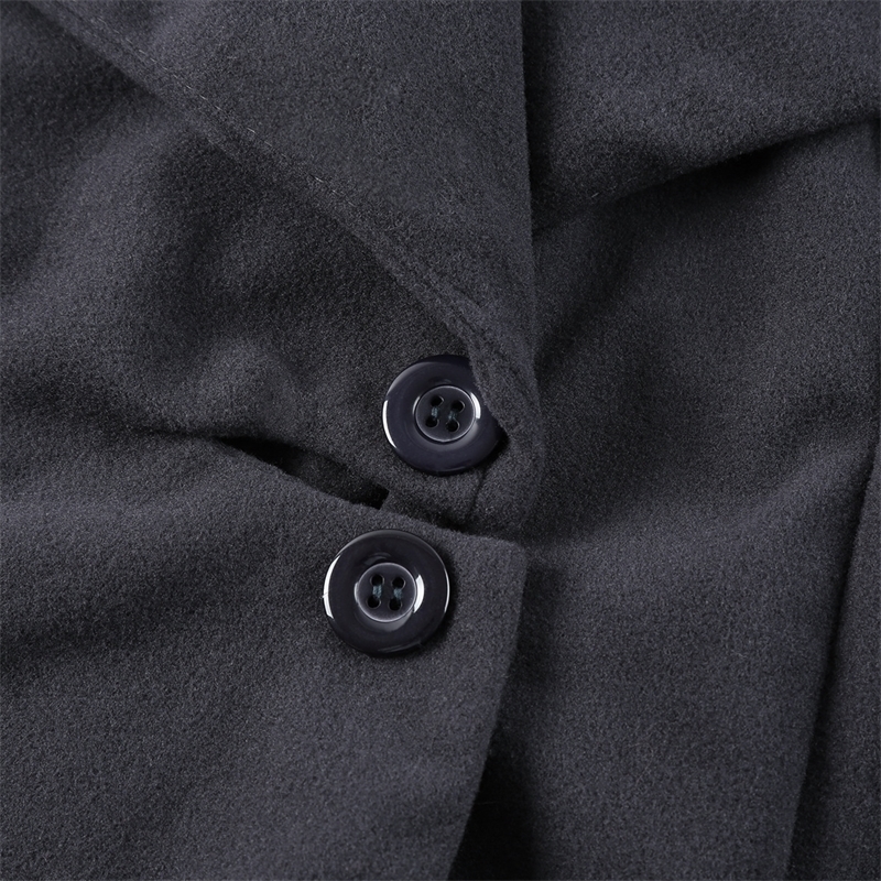 Gothic Women Trench Coat Winter Autumn Women's Overcoat Windbreaker Female Fashion Casual Long Coat Button Goth Outwear 201211