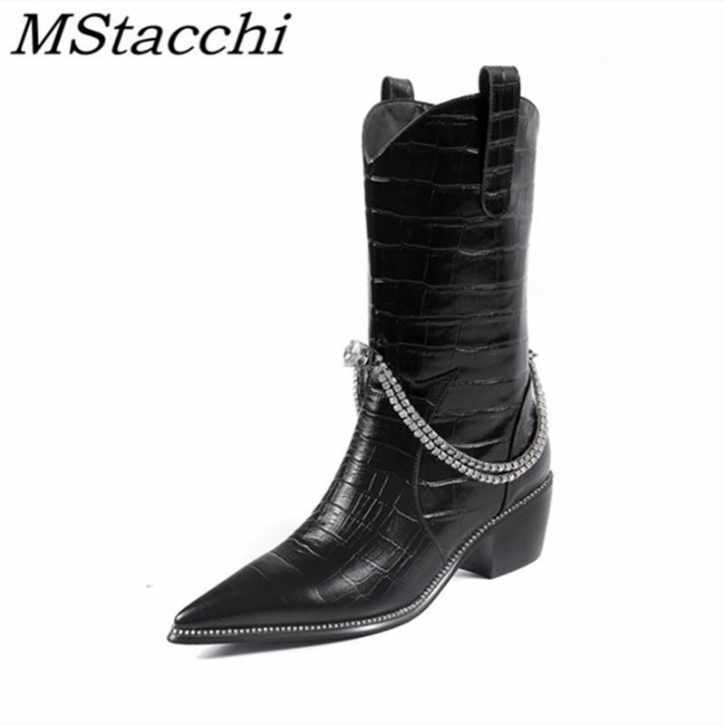 Mstacchi Dazzling Gem Chain Cowhide Women Western 2020 Designer Solid Color Platform Sexy Pointed Female Shoes Botas Femininas, Black
Mstacchi Dazzling Gem Chain Cowhide Women Western 2020 Designer Solid Color Platform Sexy Pointed Female Shoes Botas Femininas, Black