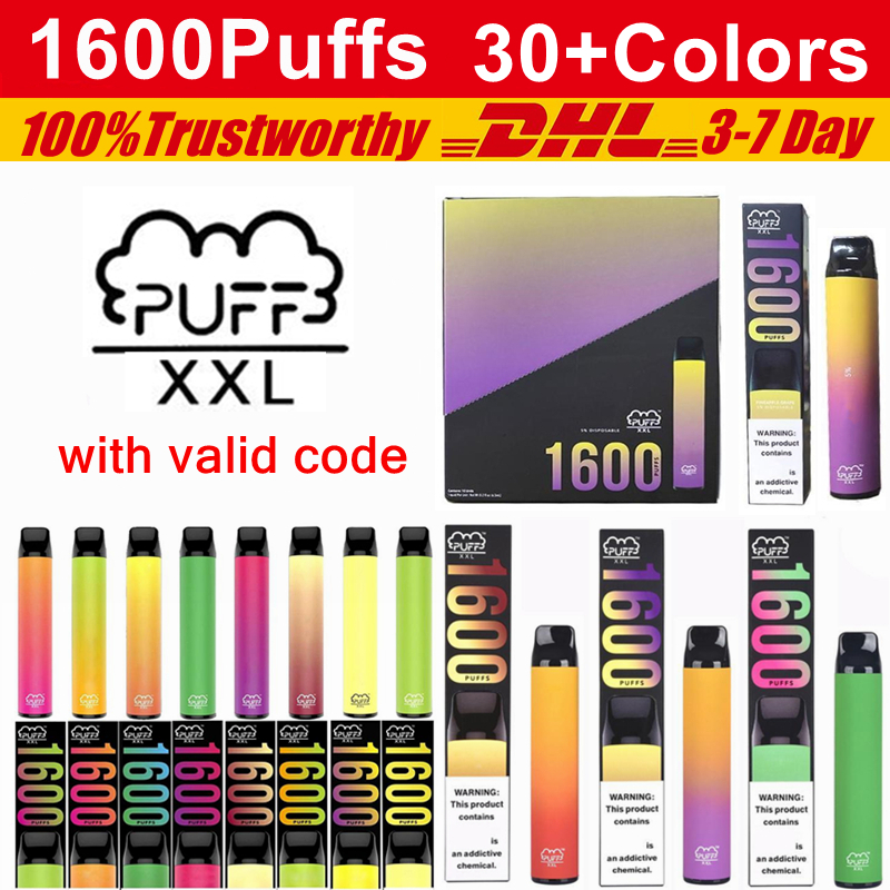 Puff XXL Disposable Vape pens 1600 Puffs 850mAh Battery Puff Bar Bars Posh Plus Bang XL XXL Pre-filled Device Kits Disposable e cigarettes
Puff XXL Disposable Vape pens 1600 Puffs 850mAh Battery Puff Bar Bars Posh Plus Bang XL XXL Pre-filled Device Kits Disposable e cigarettes