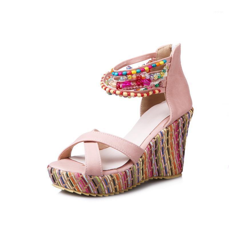 Ethnic Peep Toe Ankle Wrap Gladiator Wedges Sandals High Cover Heel Platform Ladies Sandals Zip String Bead Summer Women Shoes1, Beige
Ethnic Peep Toe Ankle Wrap Gladiator Wedges Sandals High Cover Heel Platform Ladies Sandals Zip String Bead Summer Women Shoes1, Beige