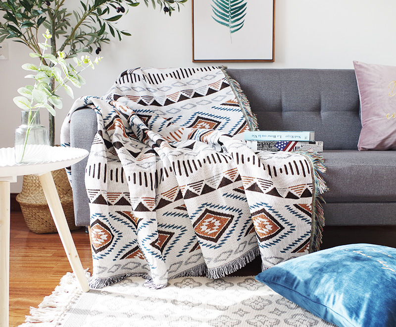Geometry Throw Blanket Sofa Towel Blanket For Couch Sofa Decorative Slipcover Throws Rectangular Stitching Travel Plane Blanket