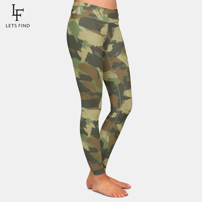 High Quality Women Fashion High Waist Leggings 3D Printed Graffiti Pattern Plus Size Ankle-Length Casual Leggings 201202