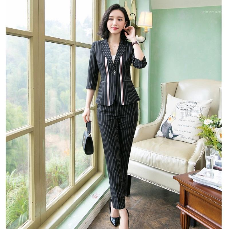 Ladies Black Striped Blazer Women Business Suits Formal Office Suits Work Wear Clothes Pant and Jacket Sets1
Ladies Black Striped Blazer Women Business Suits Formal Office Suits Work Wear Clothes Pant and Jacket Sets1