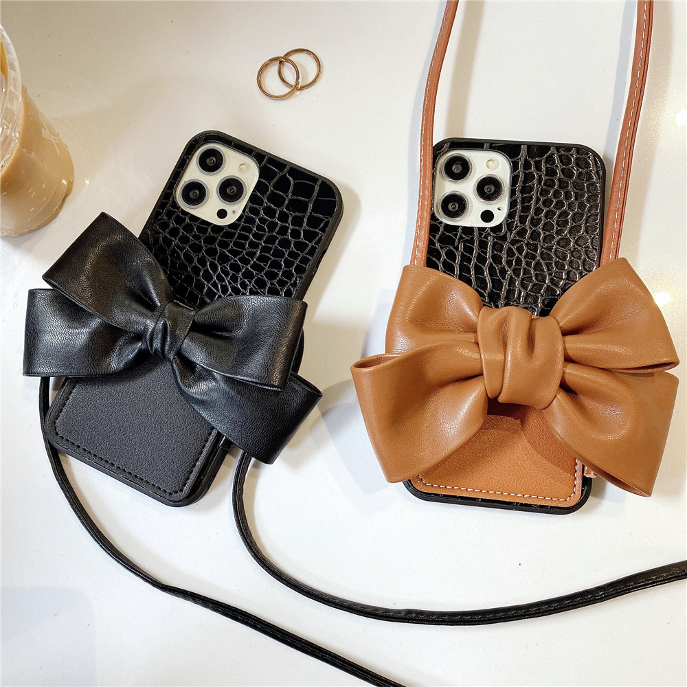 Luxury Bow Crossbody Phone Case For iphone 13 pro max 12 11 xs xr xs max 7/8 Card Package Neck Strap Cord Chain Lanyard Cases Cover Coque
Luxury Bow Crossbody Phone Case For iphone 13 pro max 12 11 xs xr xs max 7/8 Card Package Neck Strap Cord Chain Lanyard Cases Cover Coque