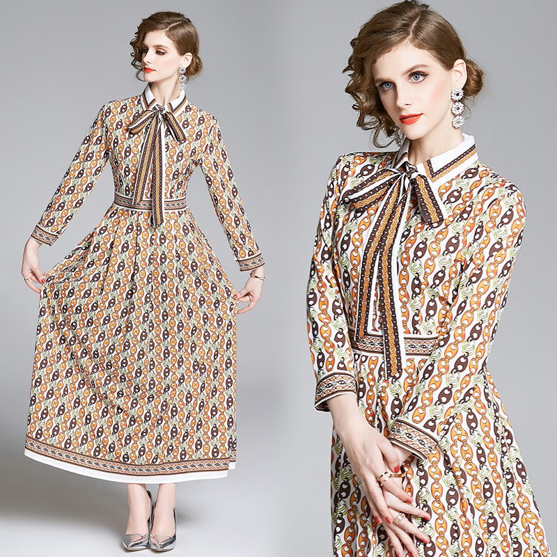 2021 New Designer Runway Maxi Female Bow Collar Single Breasted Party Es Women Flower Printed Boho Long Vestidos 54dy, As picture
2021 New Designer Runway Maxi Female Bow Collar Single Breasted Party Es Women Flower Printed Boho Long Vestidos 54dy, As picture