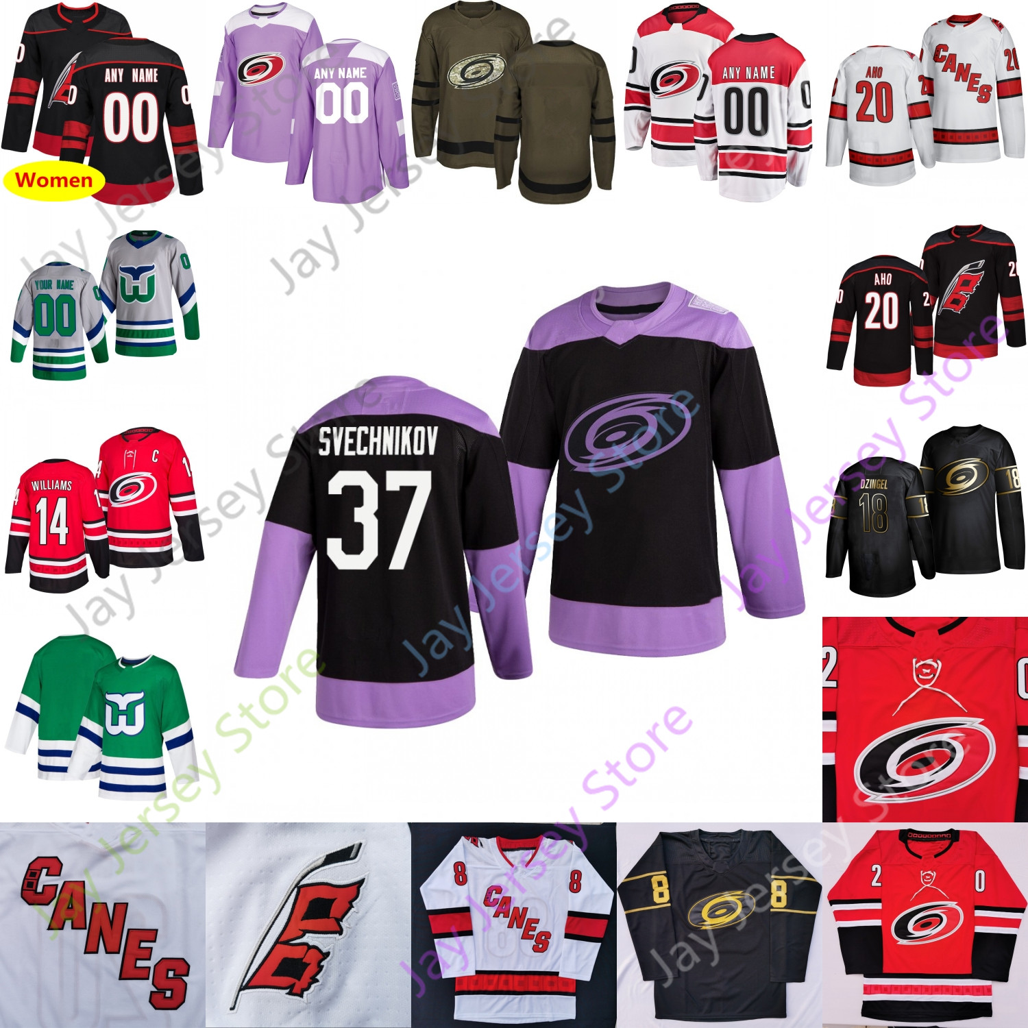 Carolina Hurricanes Hartford Whalers Hockey Jersey Lorentz McCormick McGinn Mrazek Necas Nedeljkovic Niederreiter Pesce Reimer Ryan Skjei, Fights cancer purple
Carolina Hurricanes Hartford Whalers Hockey Jersey Lorentz McCormick McGinn Mrazek Necas Nedeljkovic Niederreiter Pesce Reimer Ryan Skjei, Fights cancer purple