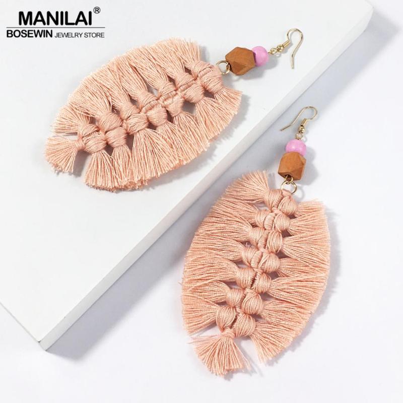 Dangle & Chandelier MANILAI Handmade Tassel Earrings For Women Bohemian Big Leaf Cotton Thread Fringe Wood Beads Statement Jewelry
Dangle & Chandelier MANILAI Handmade Tassel Earrings For Women Bohemian Big Leaf Cotton Thread Fringe Wood Beads Statement Jewelry