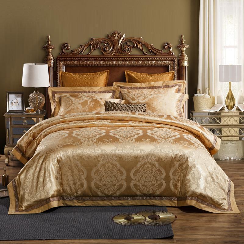 Luxury Bedding Set King Queen size Golden Silver color Satin Jacquard Bed set Duvet cover Bed spread cover Pillowcase, Bedding set 15
Luxury Bedding Set King Queen size Golden Silver color Satin Jacquard Bed set Duvet cover Bed spread cover Pillowcase, Bedding set 15