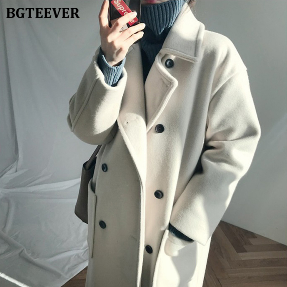 BGTEEVER Winter Thicken Turn-down Collar Women Woolen Casual Full Sleeve Pockets Loose Long Blend Coats Female Outwear, Tan;black
BGTEEVER Winter Thicken Turn-down Collar Women Woolen Casual Full Sleeve Pockets Loose Long Blend Coats Female Outwear, Tan;black