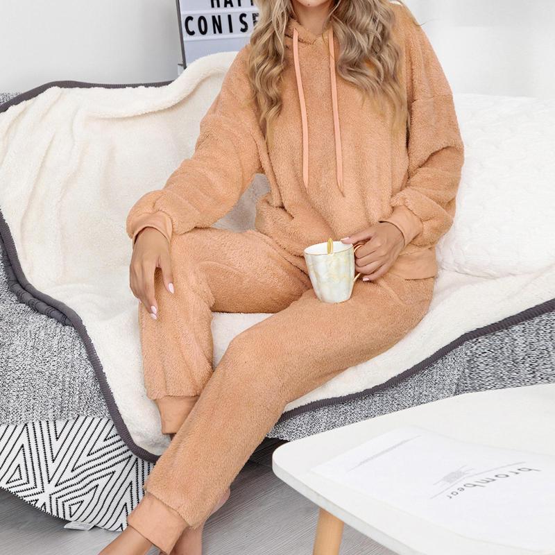 Women Long Sleeve Hoodie Pants Autumn Winter Plush Warm Outfit Homewear Set, Blue
Women Long Sleeve Hoodie Pants Autumn Winter Plush Warm Outfit Homewear Set, Blue