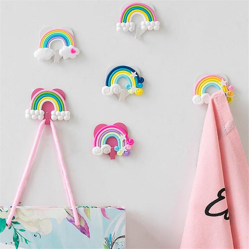 6pcs Nordic rainbow hanging hook Adhesive key holder wall mount sticky hanger for clothes towel home decoration accessories
6pcs Nordic rainbow hanging hook Adhesive key holder wall mount sticky hanger for clothes towel home decoration accessories