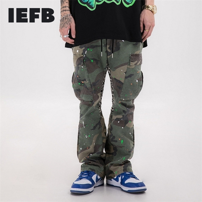 IEFB /men's wear Tide camouflage patchwork leopard print pants hip-hop streetwear trend elastic waist trousers new 9Y2340 201110, Green
IEFB /men's wear Tide camouflage patchwork leopard print pants hip-hop streetwear trend elastic waist trousers new 9Y2340 201110, Green
