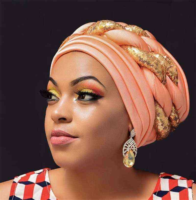 Turbans for Women Pleated Beanie Headwrap African Hat Arab Wrap Muslim Turban Scarf Women Hijabs Hair Aso oke Auto Gele 220124