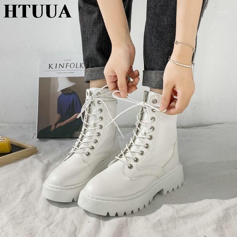HTUUA Autumn Winter Women's Boots White PU Leather Platform Boots Women Ankle Round Toe Lace Up Shoes Woman SX43891, Black
HTUUA Autumn Winter Women's Boots White PU Leather Platform Boots Women Ankle Round Toe Lace Up Shoes Woman SX43891, Black