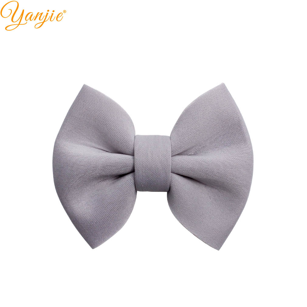 10pcs/lot 4'' Puff Hair Bows For Girls Chic Puff Bow Hair Clips Barrette Kids DIY Hairbow Winter DIY Hair Accessories LJ201226