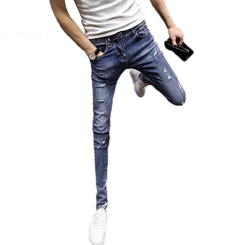 Wholesale 2020 Denim Jeans men's retro stretch slim fit feet tight pants summer thin section social spirit guy pencil pants, Blue
Wholesale 2020 Denim Jeans men's retro stretch slim fit feet tight pants summer thin section social spirit guy pencil pants, Blue