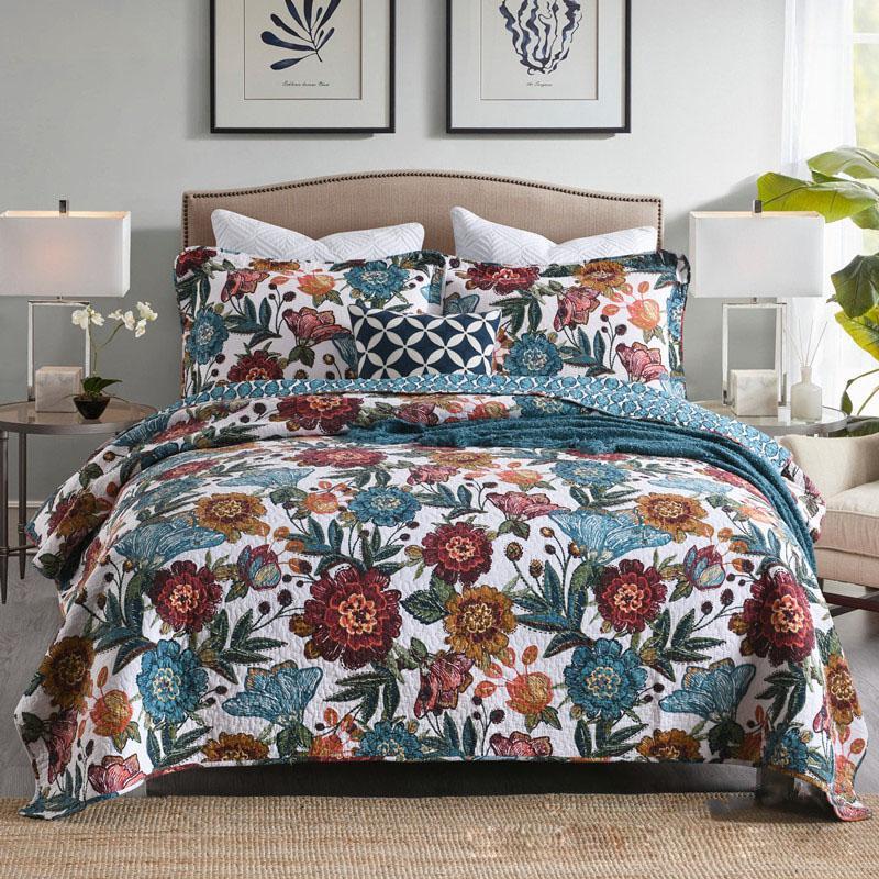 CHAUSUB Print BedSpreads Cotton Quilt Set 3PCS Quilts Quilted Bed Cover With 2 Pillowcase Queen Size Summer Coverlet Blanket1, Blue
CHAUSUB Print BedSpreads Cotton Quilt Set 3PCS Quilts Quilted Bed Cover With 2 Pillowcase Queen Size Summer Coverlet Blanket1, Blue