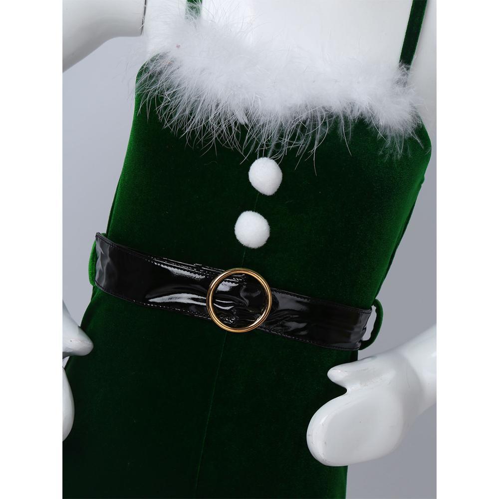 Christmas Clothes Kids Girls Santas Helper Dance Costume Velvet Leotard Jumpsuit Dance Biketard With Hat Christmas Party OutfitsX1019